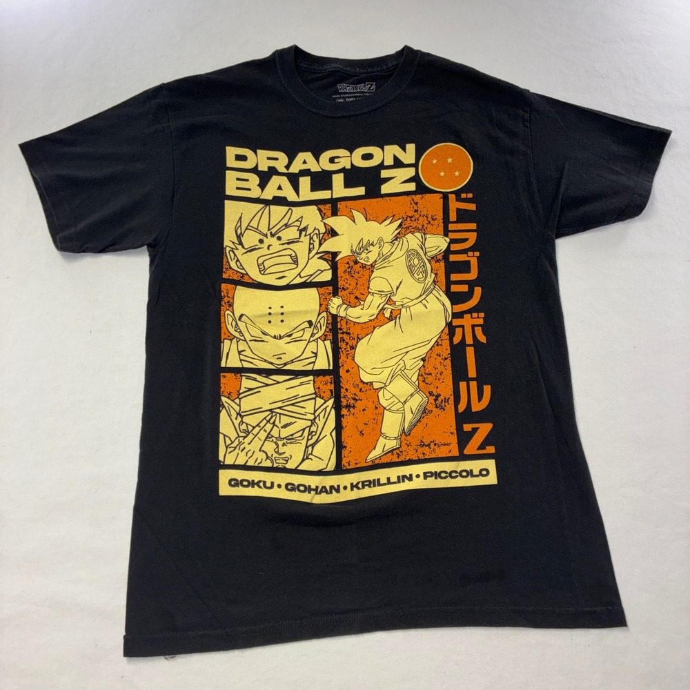 588 Anime Dragon Ball Z T-Shirt Medium Black Goku Gohan Krillin Piccolo Graphic